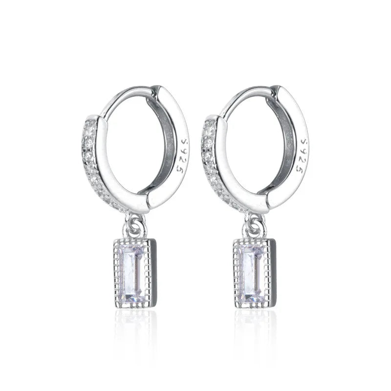 925 Sterling Silver Vintage Square Earrings